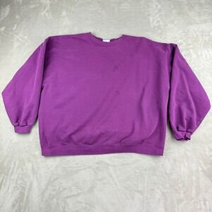 Vintage Cheetah Mervyns Blank Sweatshirt Men 2XL Purple Crewneck 90s Boxy Y2K